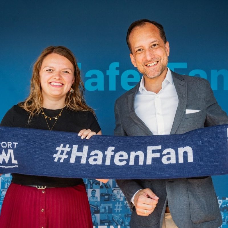 Laura Marie, Estermann HPA Hamburg Port Authority AöR und Niels Wiecker, Behörde für Wirtschaft, Arbeit und Innovation (BWAI)