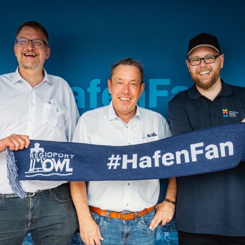 Timo Linderkamp, Hafen Hannover GmbH und Sebastian Jezek, Mindener Hafen GmbH und Roland Thalmann, Hafen Hannover GmbH